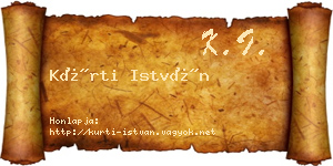 Kürti István névjegykártya